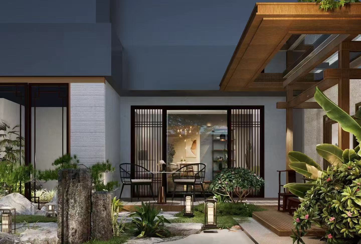 Tea House Courtyard · Indoor Garden Installation